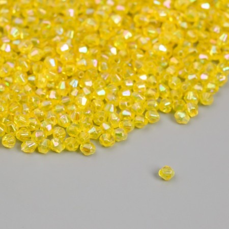 Beads for creativity Plastic "Rhombus Crystal Holography" Yellow "set 20 grams 0.4x0.4 cm