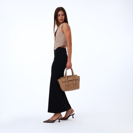 Women's bag with lightning, beige color-8