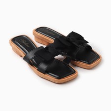 Women's slippers with an open nose, size 36-37, black color