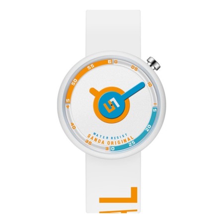 Watch of wrist, D-4 cm, waterproof, silicone strap, white