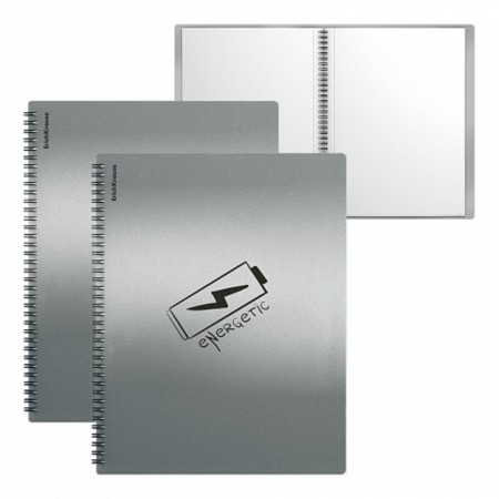 Folder 30 inserts on spirals, A4, 600 μm, Erichkrause "Ice Metallic Ideas", texture "Sand", gray, mix