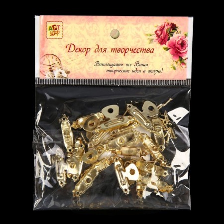 Castle metal for casket gold + nails. set 10 pcs 1.6x2.7 cm-3