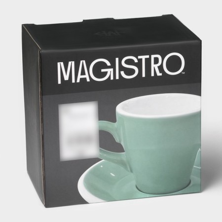 Coffee steam porcelain Magistro Coffee Time, 2 objects: a cup 280 ml, a saucer d = 15.5 cm, the color is turquoise-11