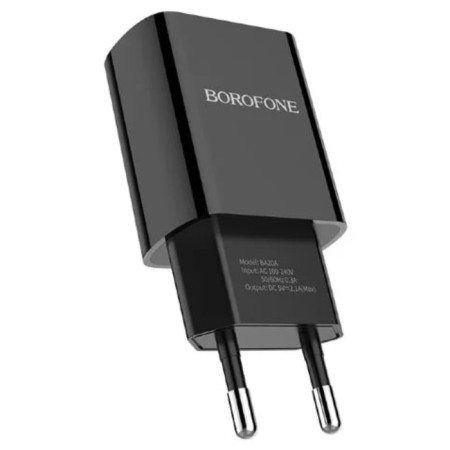 Network charger Borofone BA20A, 1 USB, 2.1 a, black-2