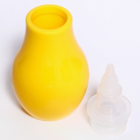 Children's nasal aspirator, with a cap, yellow color-5