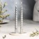 A set of candles of twisted, 1.5x 15 cm, 2 pieces, silver metallic