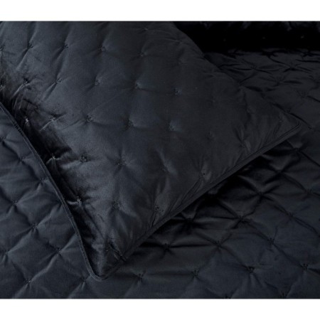 Kit: bedspread, pillowcase, size 240x260 cm, 50x70 cm - 2 pcs, black color-3
