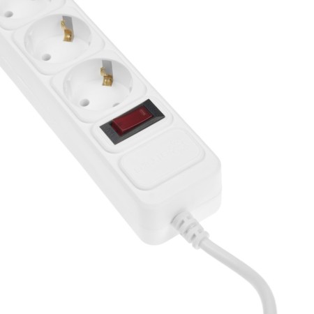 Network filter 5Bites SP5W-118 5s, 5 outlets, 3 m, 10 A, 3x0.75 mm2, with salary, with off., White-1