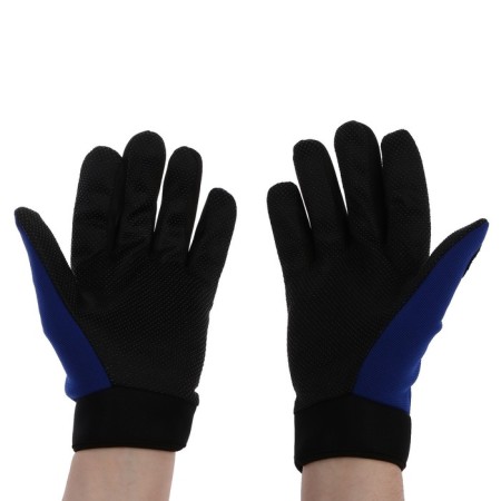 Motorcycle gloves with protective inserts, single -sized, blue-1