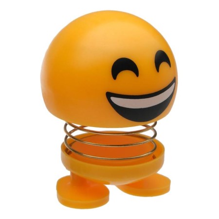 Smile on the spring, on the panel in the car, laughter, yellow-1