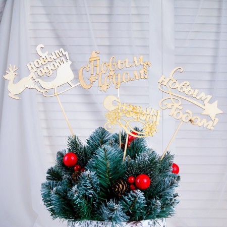 Topper "Happy New Year" without painting, we give a mix beautifully
