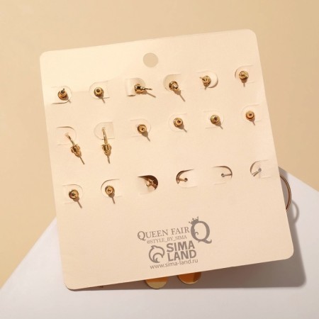 Earrings set 9 pairs "Modest" chain, color gold, d = 4-2