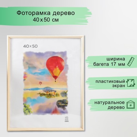 Photo frame 40x50 cm (1700) wood (plastic screen)