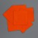 Foil for sweets 10*10cm 100pcs, orange, texture No. 1