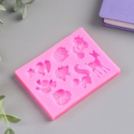 Mold Silicon "Forest animals" 8 items 1x8.5x6.5 cm-1