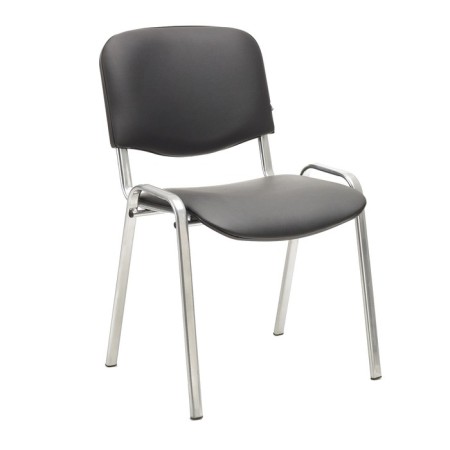 Eco -leather chair black, chrome paint