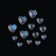 Decorative elements for the decor "heart", voluminous, with sparkles, translucent/pink color