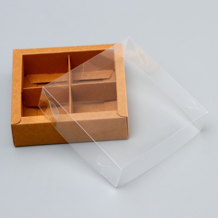 Box for 4 sweets, 12.5 x 12.5 x 3.5 cm. Confectionery packaging-2