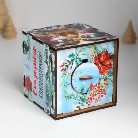 New Year's piggy bank Cube "Fairytale well -being" 10x10x10 cm-6
