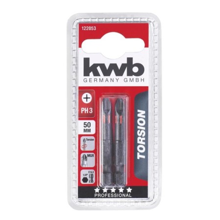 Bit KWB Torsion, PH3, 50 mm, steel TQ60, 2 pcs-1