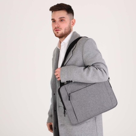 Laptop bag, gray color-8