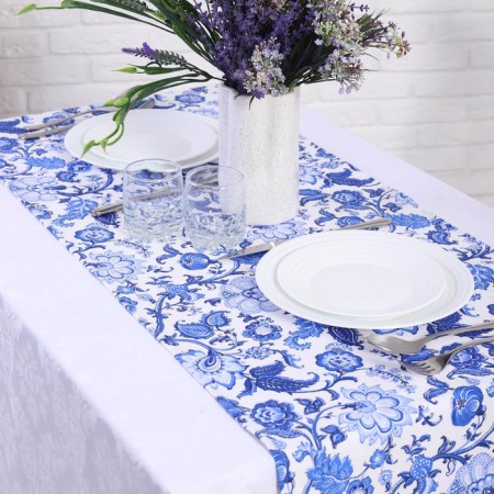 Tablecloth - track on the table pattern 40x150cm, martial, cotton 100%-2