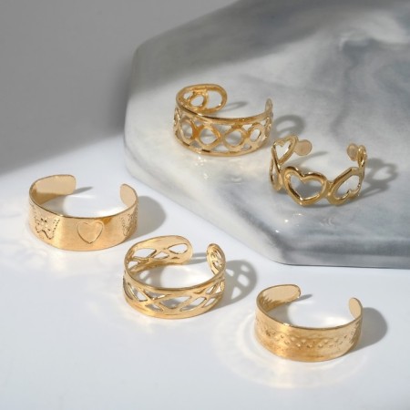 Ring set 5 pieces "perfect fingers" dream, color mix-1