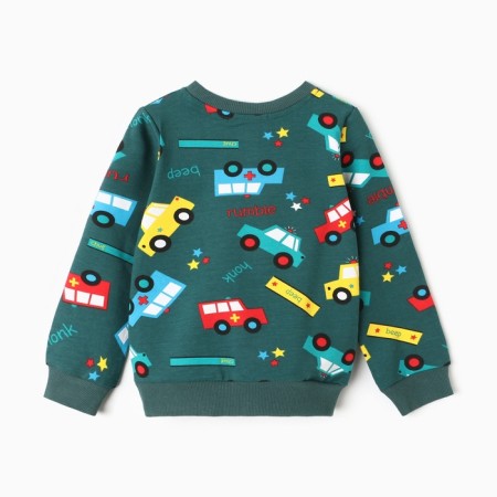 Set for a boy (sweatshirt, trousers), emerald color, height 86 cm-8