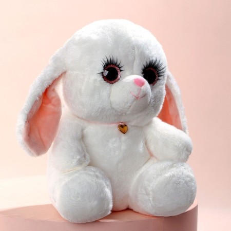Soft toy "Bunny La Pu-la", white color, 20 cm-2