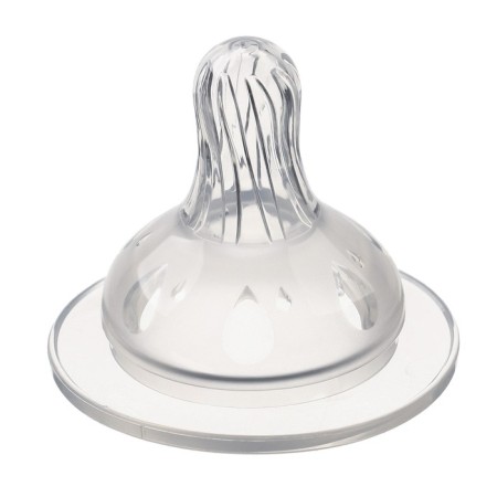 Silicone nipple on a bottle, wide throat, from 0 months, slow stream-1