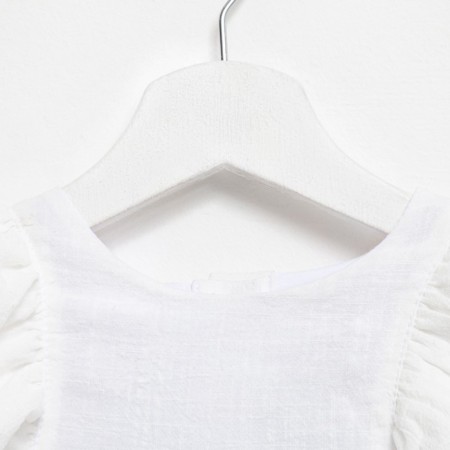 Платье для девочки MINAKU: Cotton Collection цвет белый, рост 128-6
