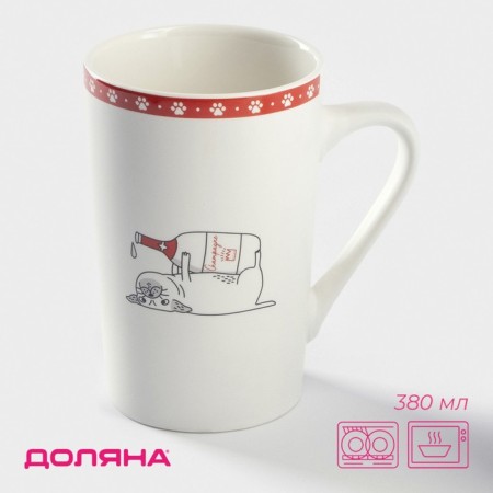 Porcelain share mug "Friday", 380 ml, white color