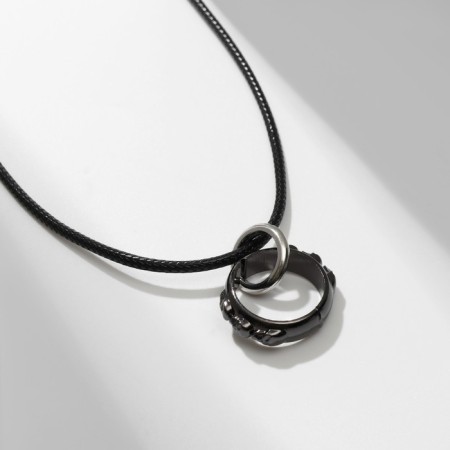 Pendant men's “ring”, gray color on a black lace, 45 cm-1