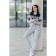 Female Female Suit, size 44, gray color, blue