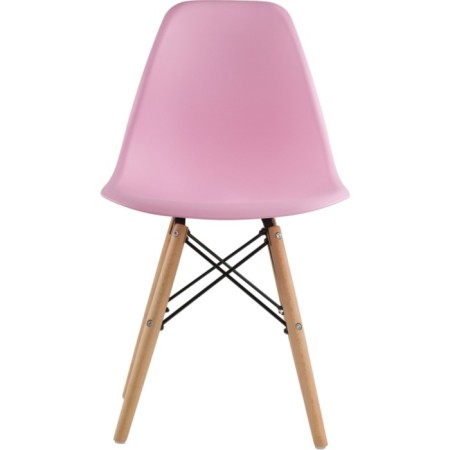 Plastic chair EAMES Massive Buk/Metal/Plastic, Natural/Pink 46x52x83 cm-3