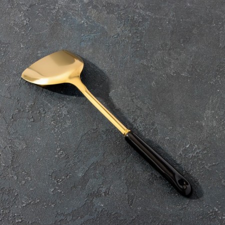 Base stainless steel blade, length 34.5 cm, black handle color, gold metal color-1