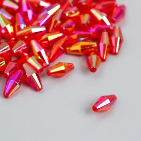Beads for creativity Plastic "Rhombus Crystal Red Hologography" set 20 grams 0.6x0.6x1.2 cm 989630