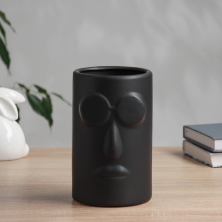 VAZA Ceramics Table "Pietro" glasses, 18.5x1.5 cm, black