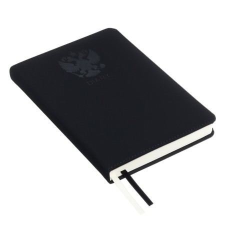 Leduced Diary A5, 160 sheets, Devente.emblem, firm cover of artificial leather with foam rubber, lies, block 70 g/m2, black-1