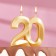 Candle in the cake jubilee "line", number 20, gold metallic, 6.5 cm
