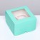 Packaging for 4 cupcakes with a window, green, 16 x 16 x 10 cm