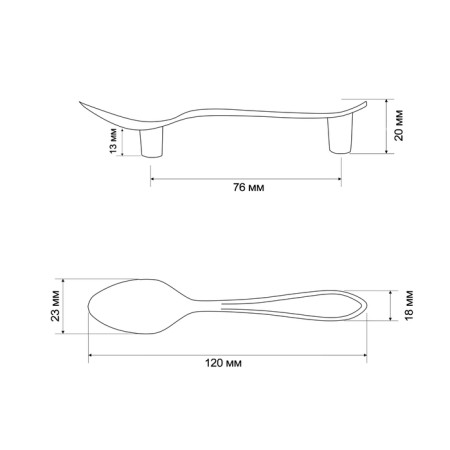 The handle "Spoon" Cappio RSC002, m/o 76 mm, color gold-9
