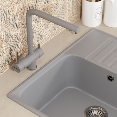 Kitchen mixer Uperwood UPD-005, with a channel for filtered water, color 03 satin/smoke-1