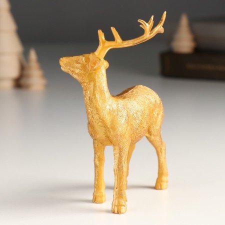 Souvenir Polystone "Golden Deer" 8.6x4.5x15 cm-3