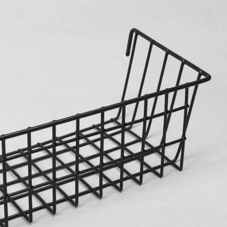 Basket on a grid, 38.5 × 13 × 9.5 cm, black color-1
