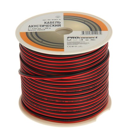 Acoustic cable ProConnect, 2x0.50 mm², 100 m, red-black, 01-6103-6-1
