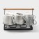 A set of ceramic mugs on a metal stand “Marble”, 6 objects: 390 ml, color gray color