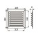 Ventilation grate Zein luxury RM1212sk, 125 x 125 mm, with a grid, metal, clone bone
