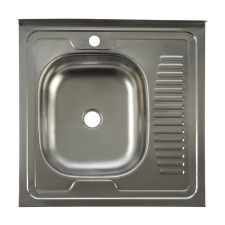 Kitchen sink trio, overhead, without siphon, 60x60 cm, left, stainless steel 0.4 mm