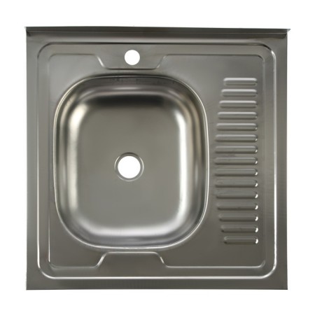 Kitchen sink trio, overhead, without siphon, 60x60 cm, left, stainless steel 0.4 mm